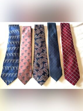 Men's Assorted Pattern Tie Pack - Navy, Pink, Burgundy, Blue, Red
